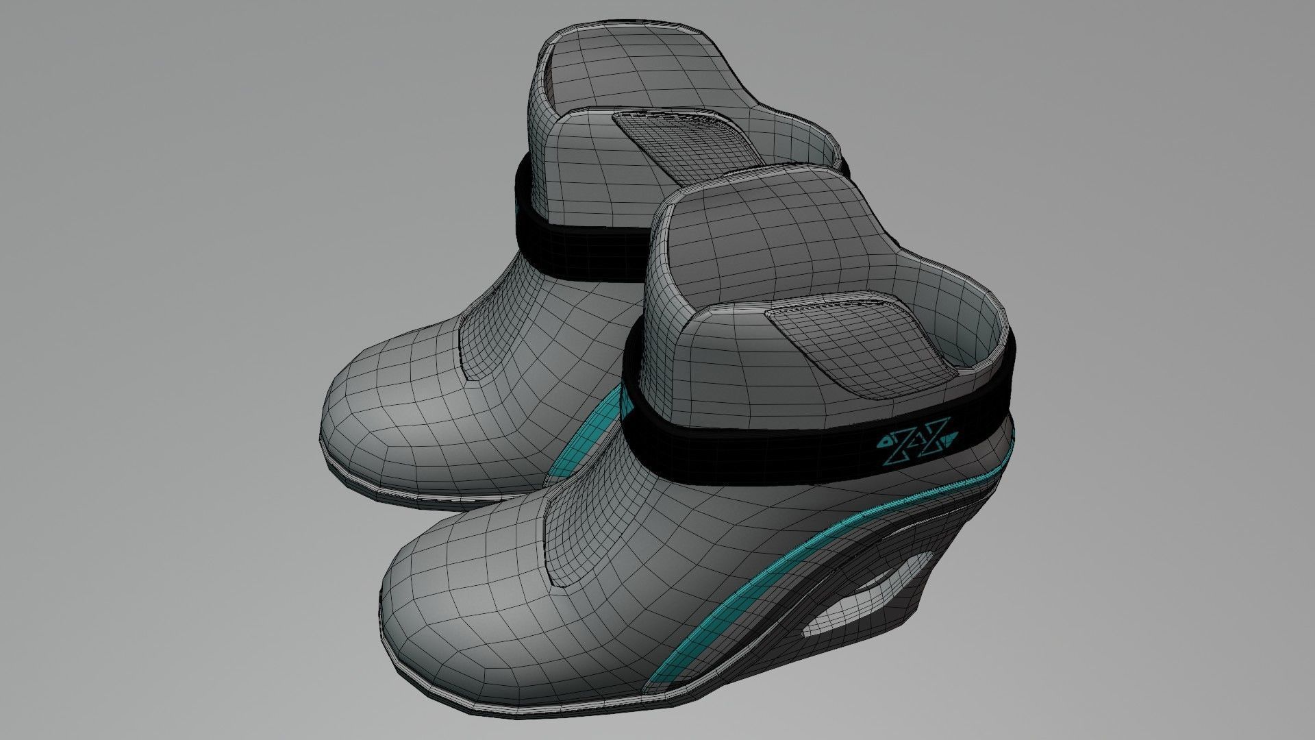 Female Boots Sci-Fi Low-poly 3D model_28