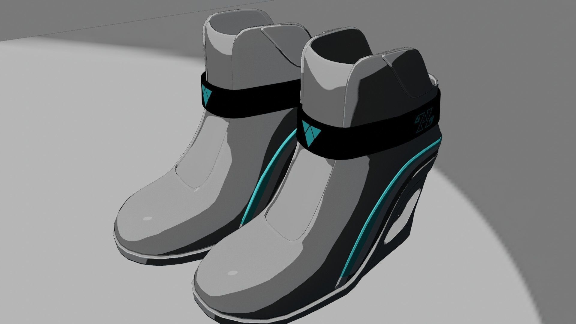 Female Boots Sci-Fi Low-poly 3D model_10