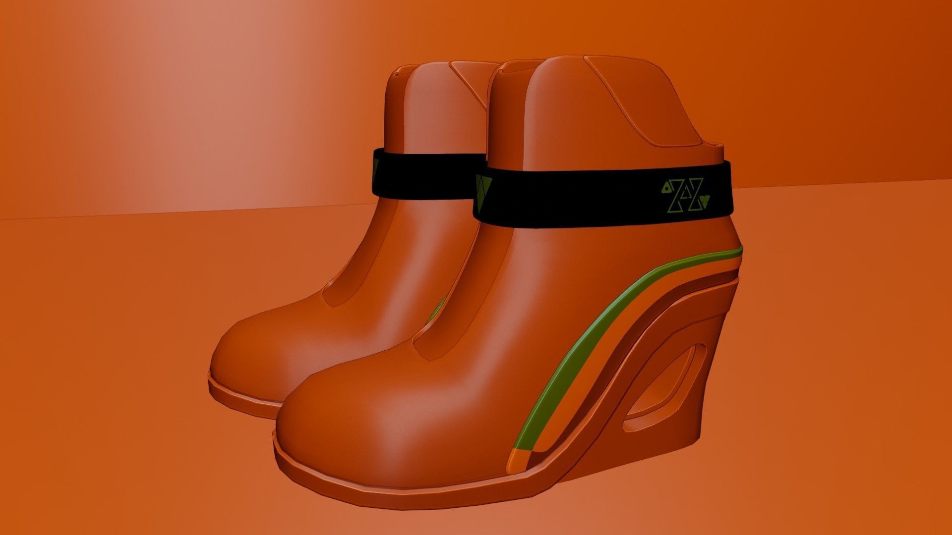 Female Boots Sci-Fi Low-poly 3D model_18