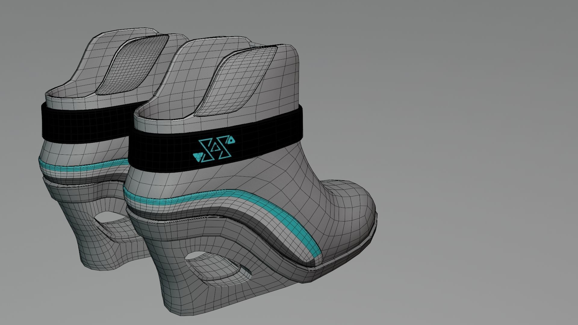 Female Boots Sci-Fi Low-poly 3D model_25