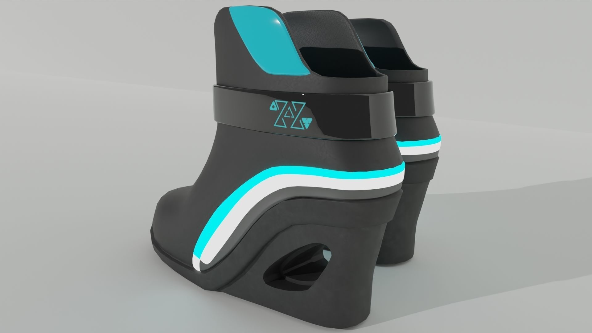 Female Boots Sci-Fi Low-poly 3D model_35