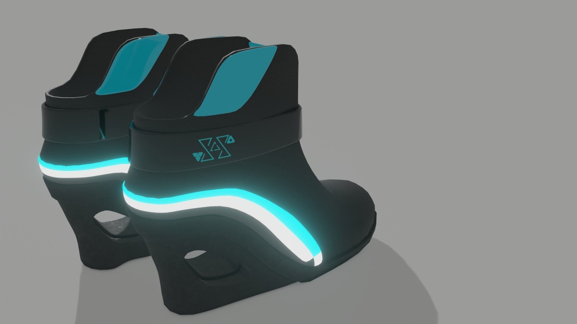 Female Boots Sci-Fi Low-poly 3D model_24
