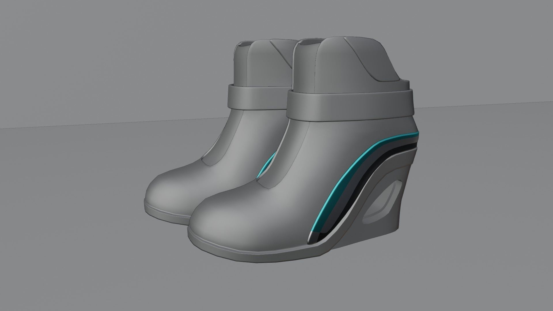 Female Boots Sci-Fi Low-poly 3D model_38