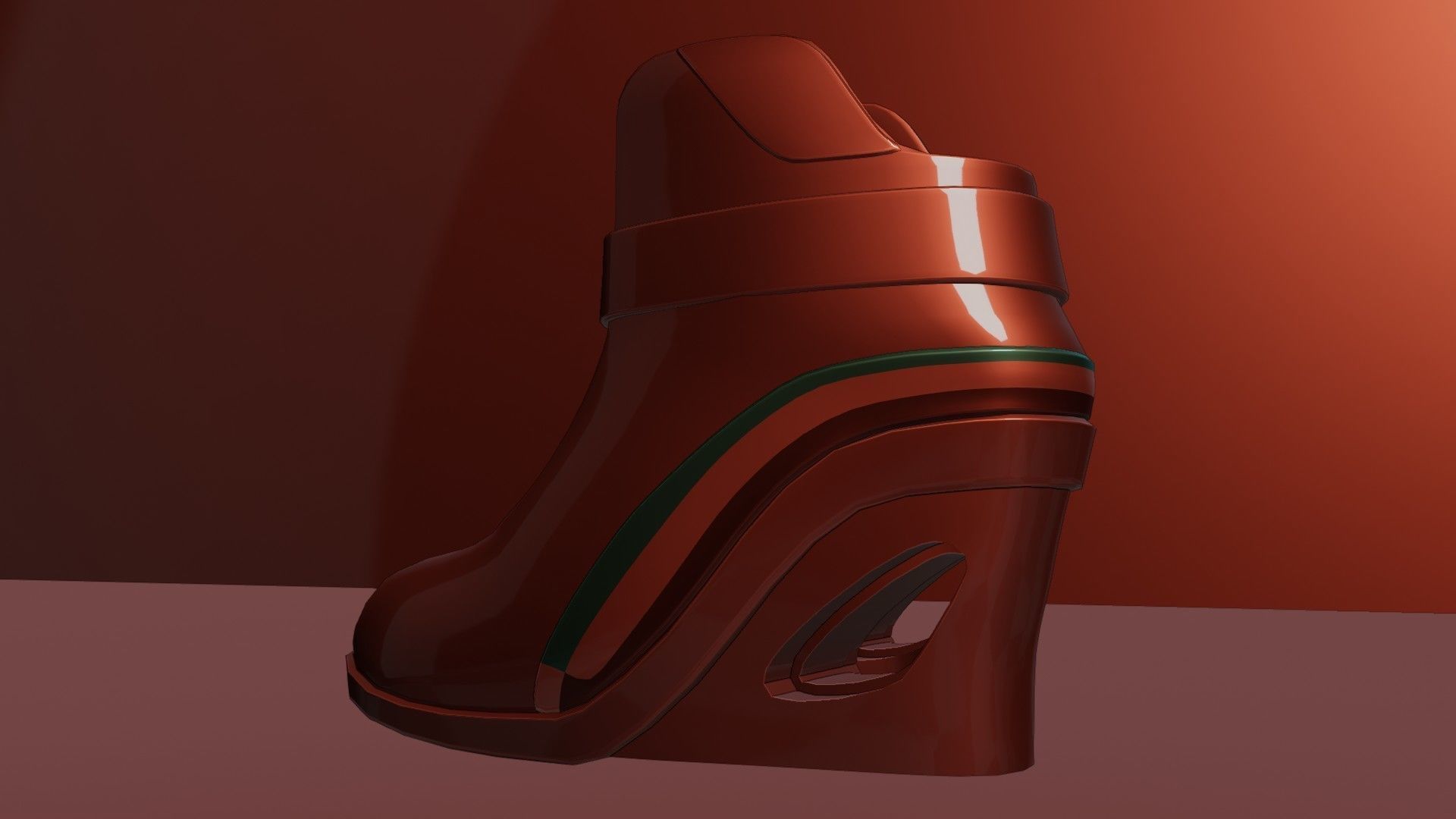 Female Boots Sci-Fi Low-poly 3D model_8