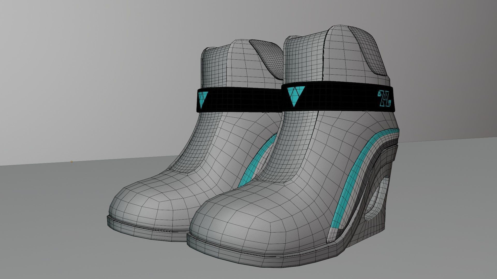 Female Boots Sci-Fi Low-poly 3D model_27