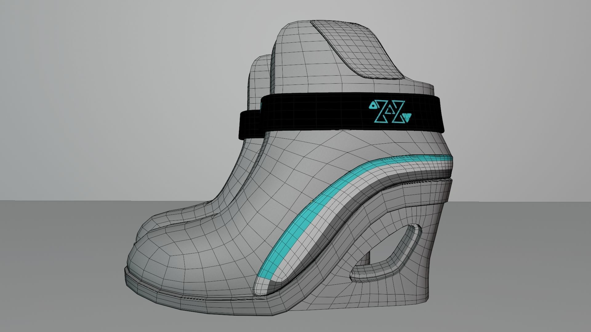 Female Boots Sci-Fi Low-poly 3D model_26