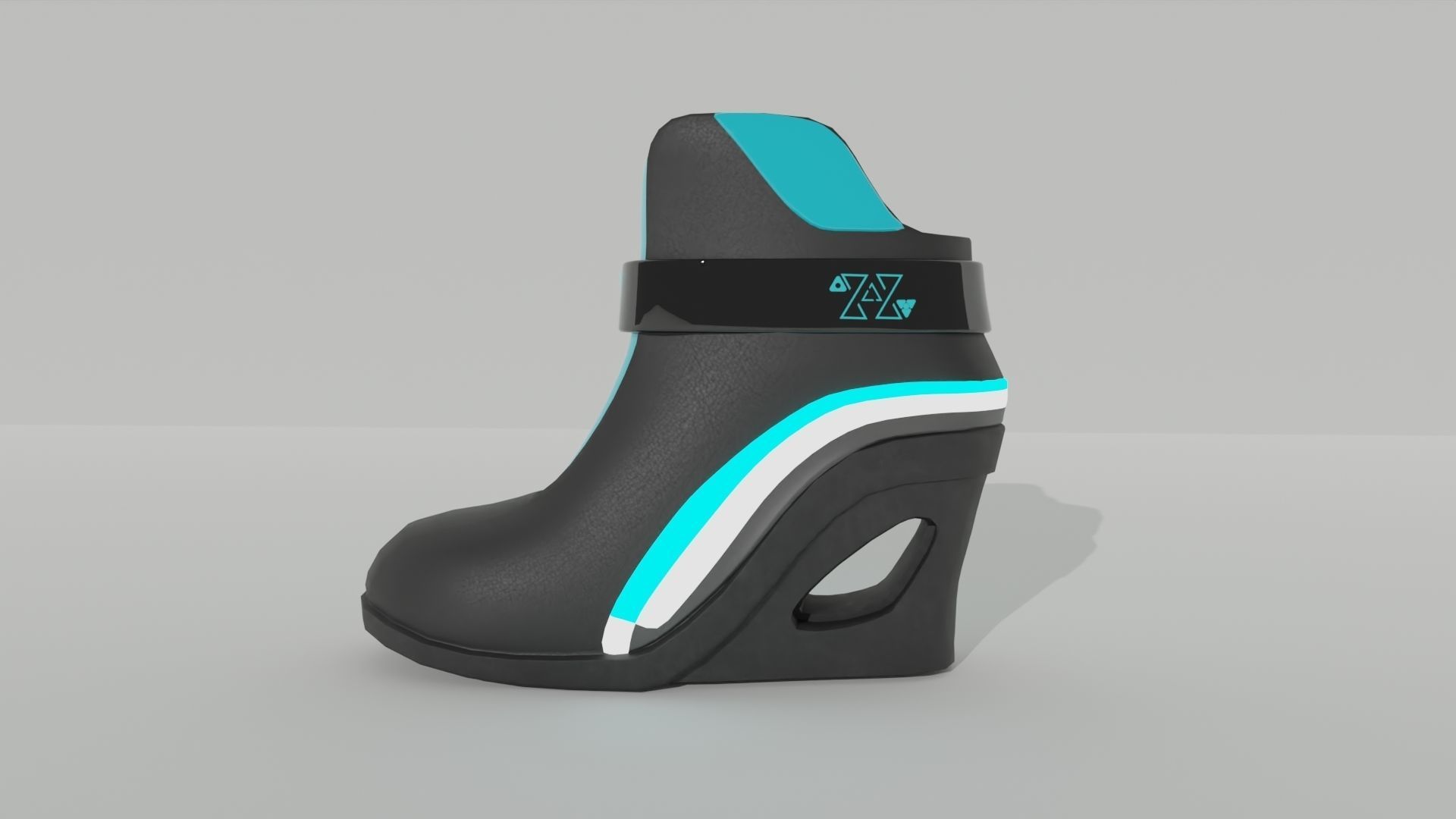 Female Boots Sci-Fi Low-poly 3D model_12