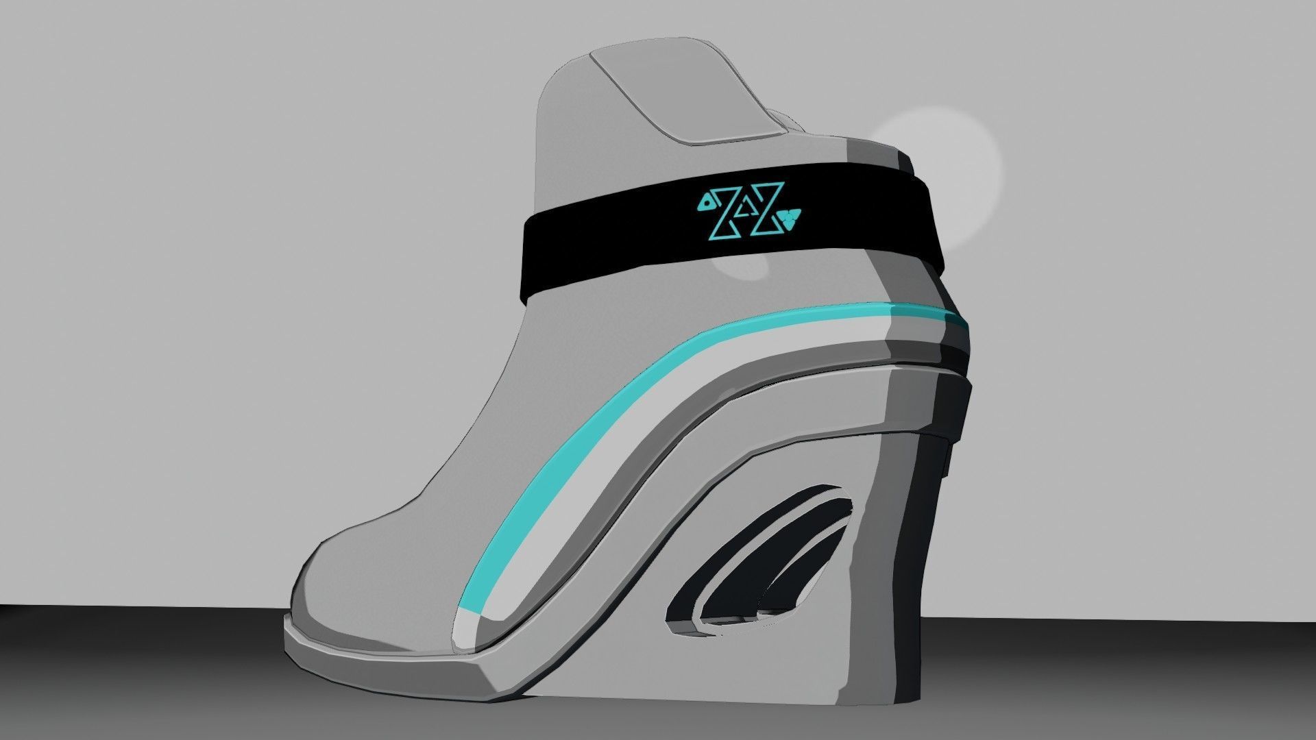 Female Boots Sci-Fi Low-poly 3D model_9