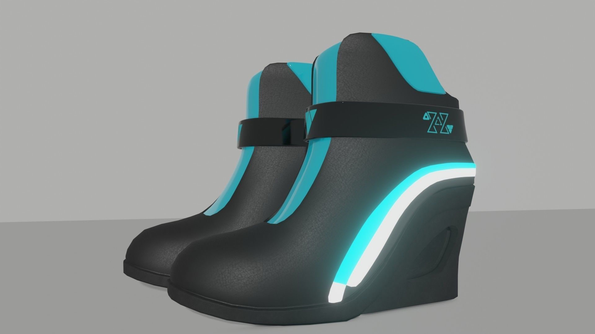 Female Boots Sci-Fi Low-poly 3D model_1