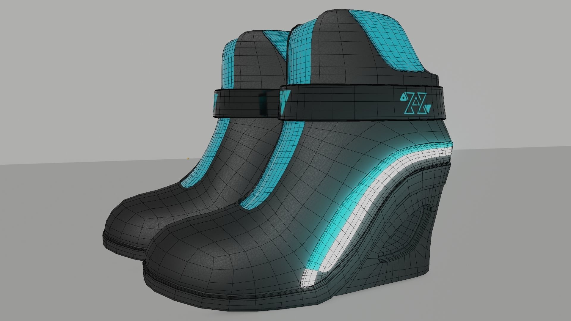 Female Boots Sci-Fi Low-poly 3D model_31
