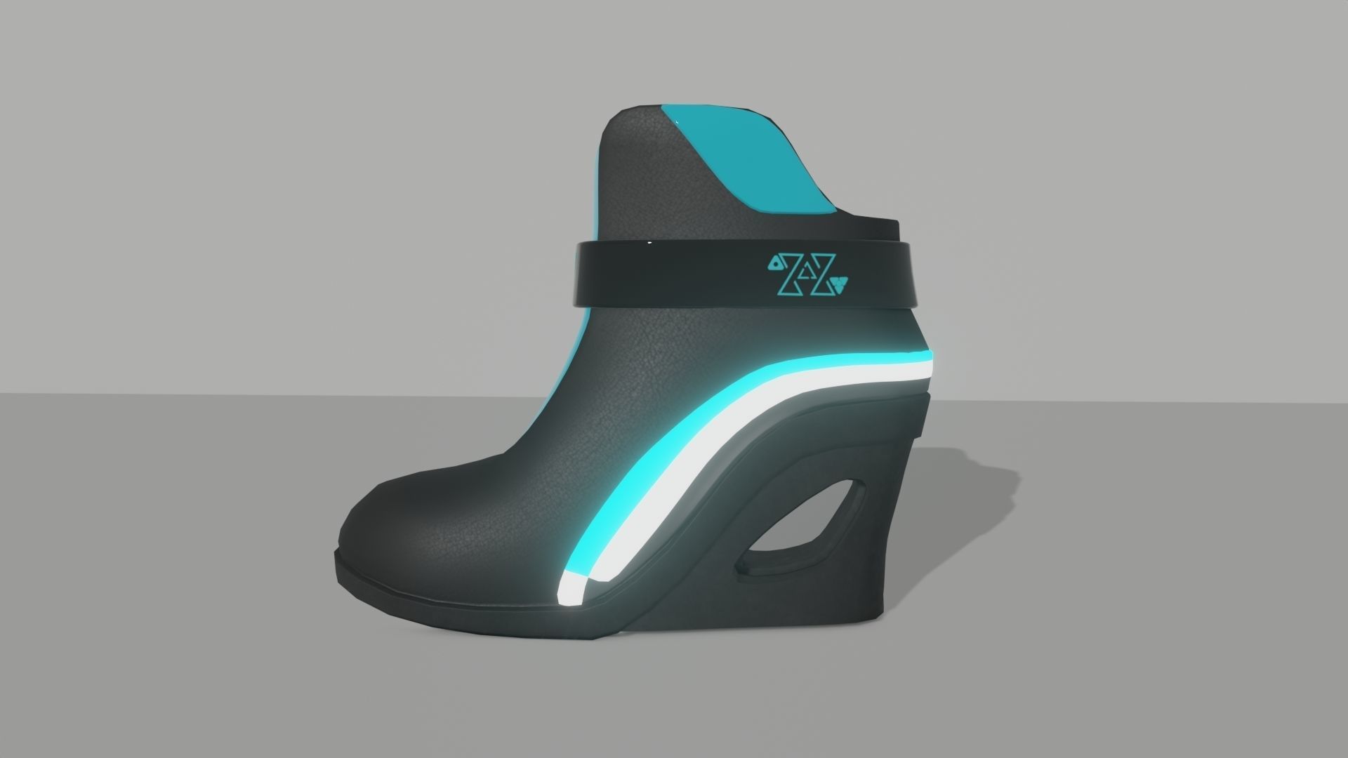 Female Boots Sci-Fi Low-poly 3D model_2