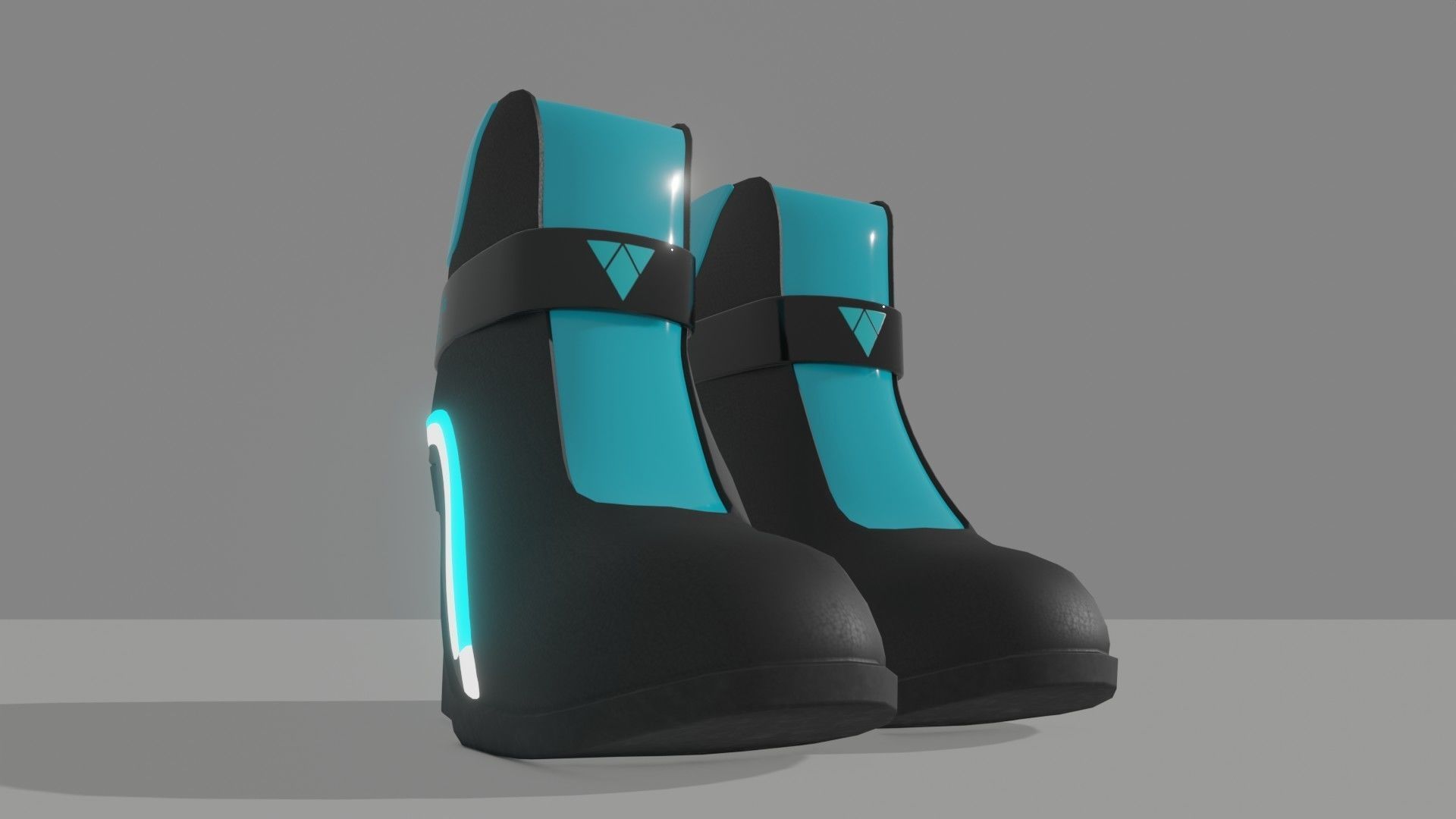 Female Boots Sci-Fi Low-poly 3D model_5