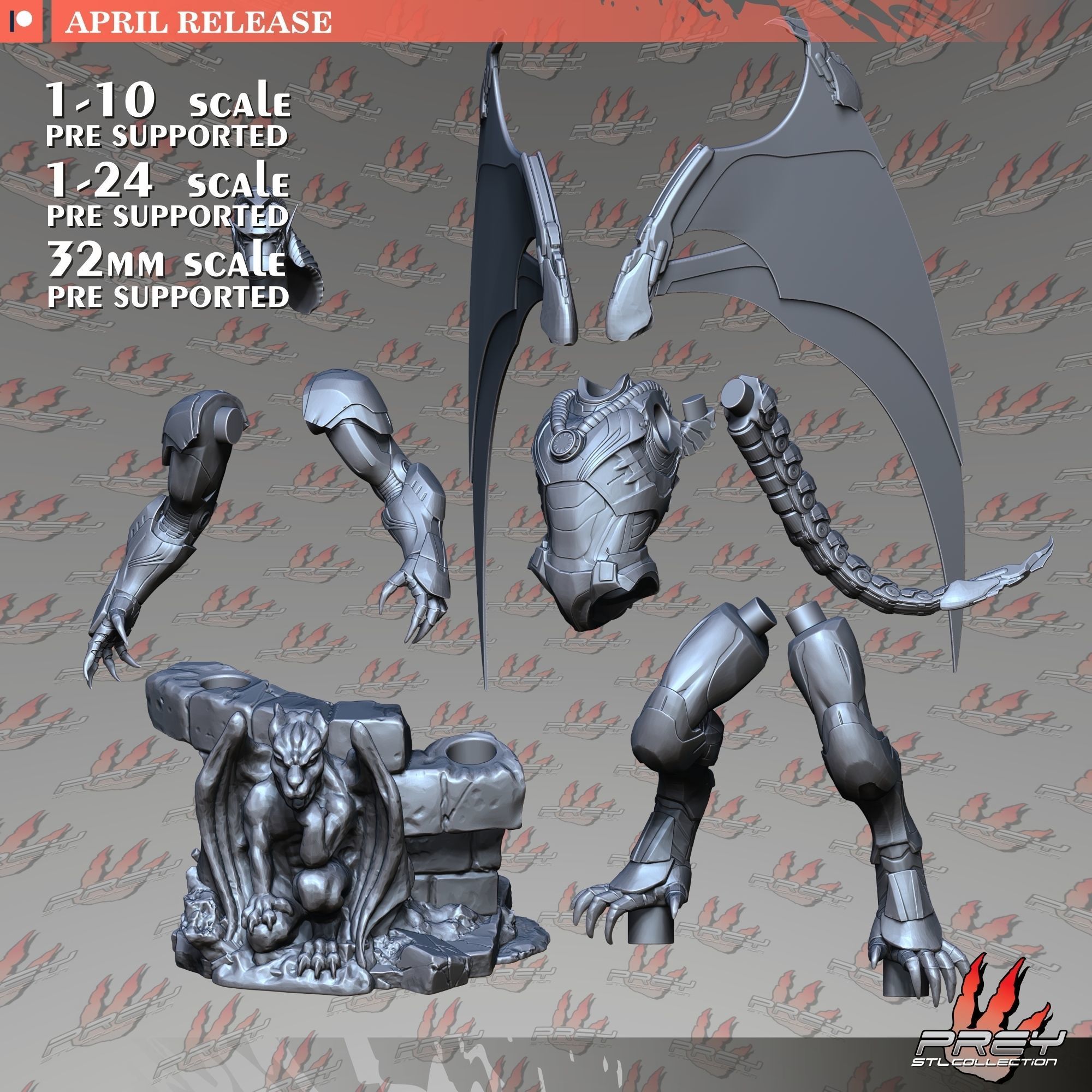 Gargoyle 10 1-24 Scale 3D print model_8