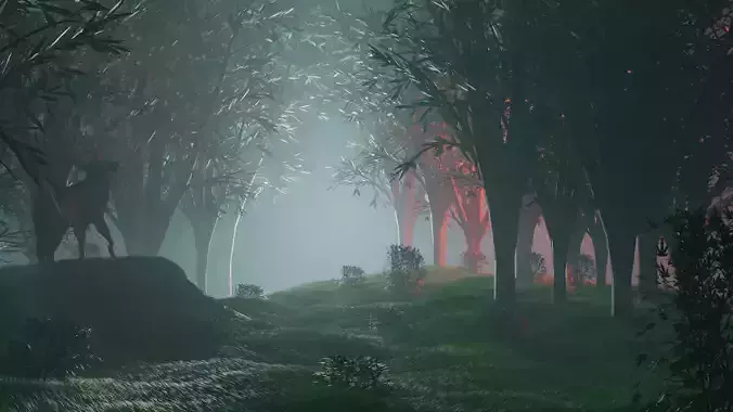 3d model of a deer in the forest