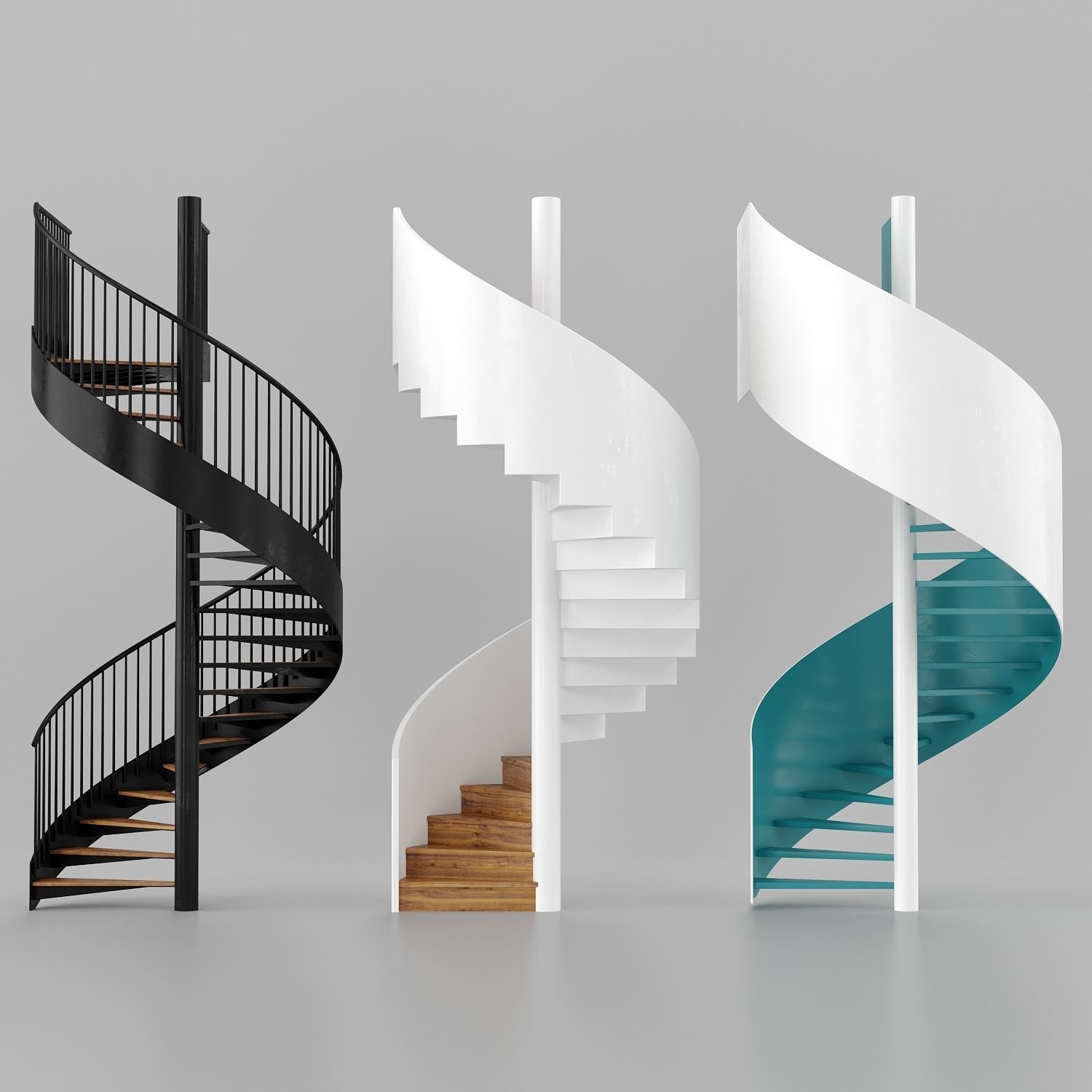 Spiral staircases 3D model_2