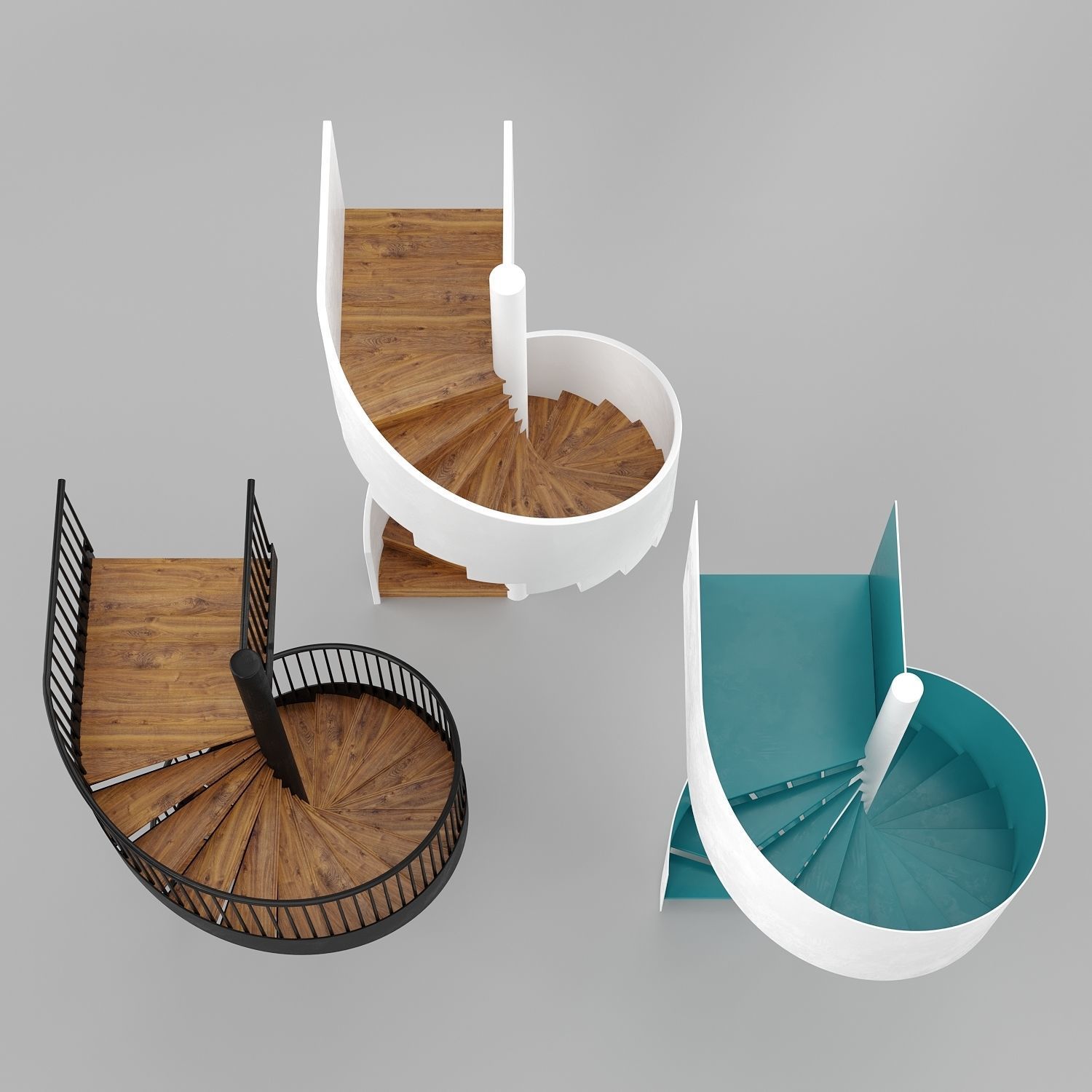 Spiral staircases 3D model_1