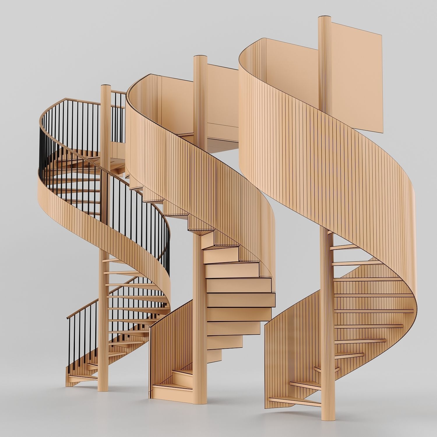 Spiral staircases 3D model_4