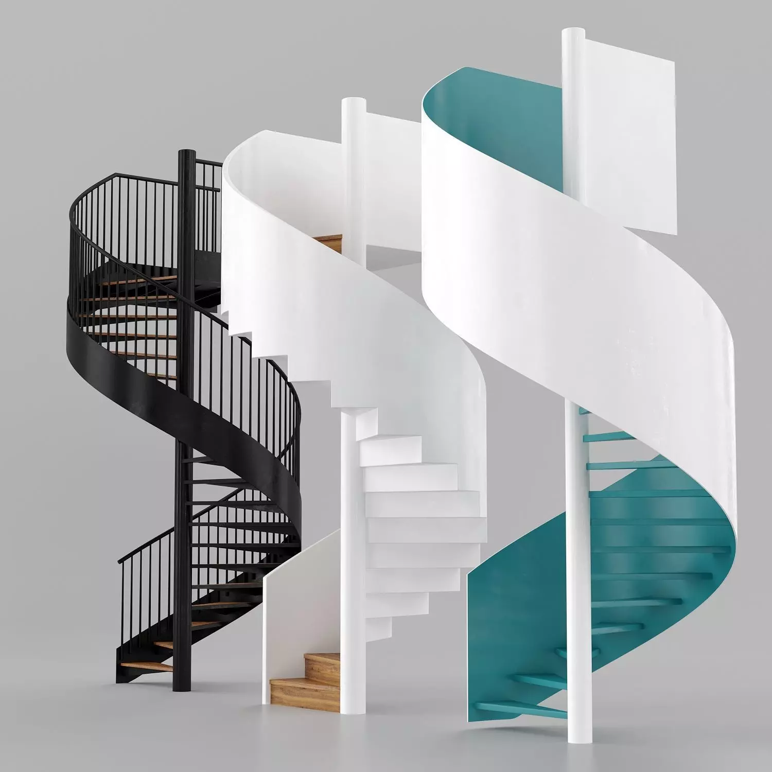 Spiral staircases 3D model_0
