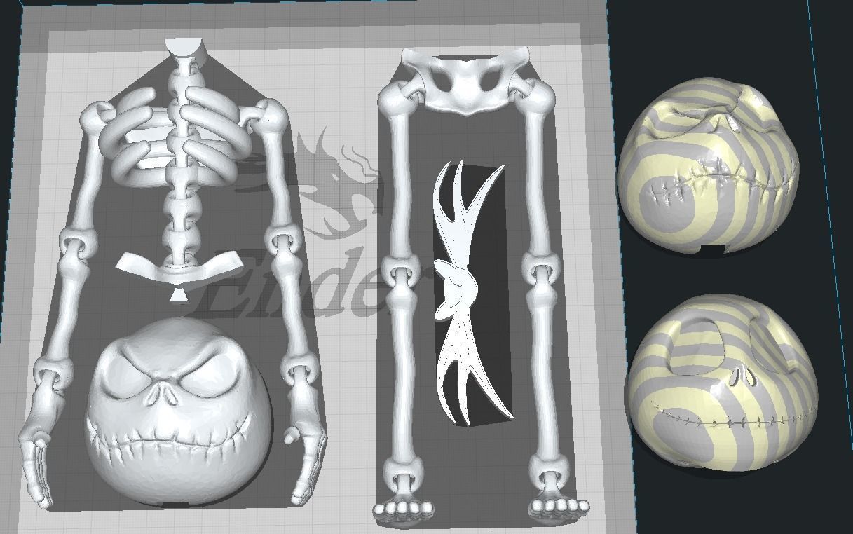 Jack Skellington articulating skeleton 3D print model_5