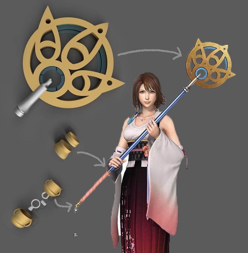 Yunas Summoner Staff - Final Fantasy X 3D print model_2