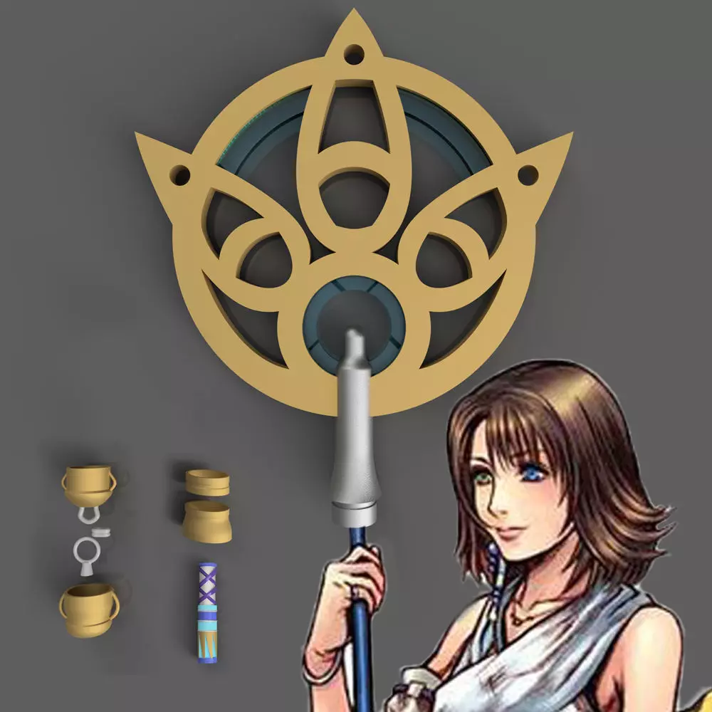 Yunas Summoner Staff - Final Fantasy X 3D print model_0