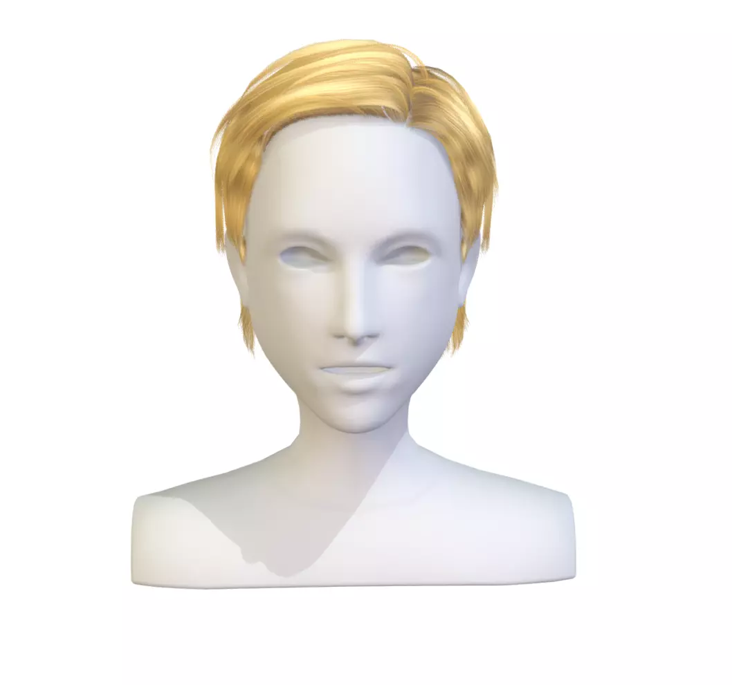 cartoon lush man haircut of short lenght Hairstyle Low-poly 3D model