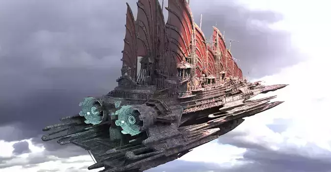 Dragon Speeder Airship Queen Airship 1 3D model