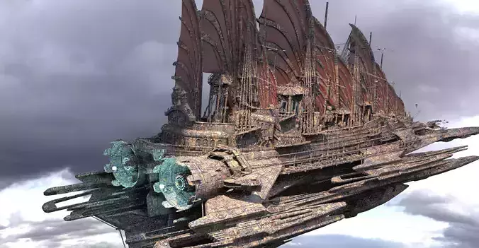 Dragon Speeder Airship Queen Airship 2  3D model