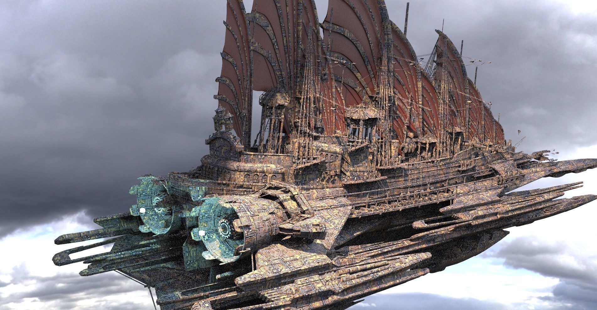 Dragon Speeder Airship Queen Airship 2  3D model_1