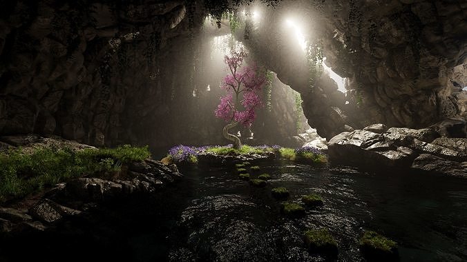 Sacred Tree Scene 3D model 2