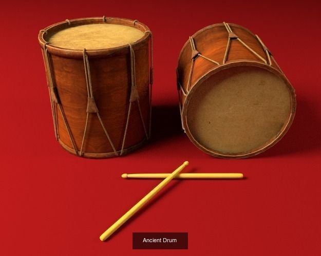 Ancient and ethnic drums 3D Model Collection_1
