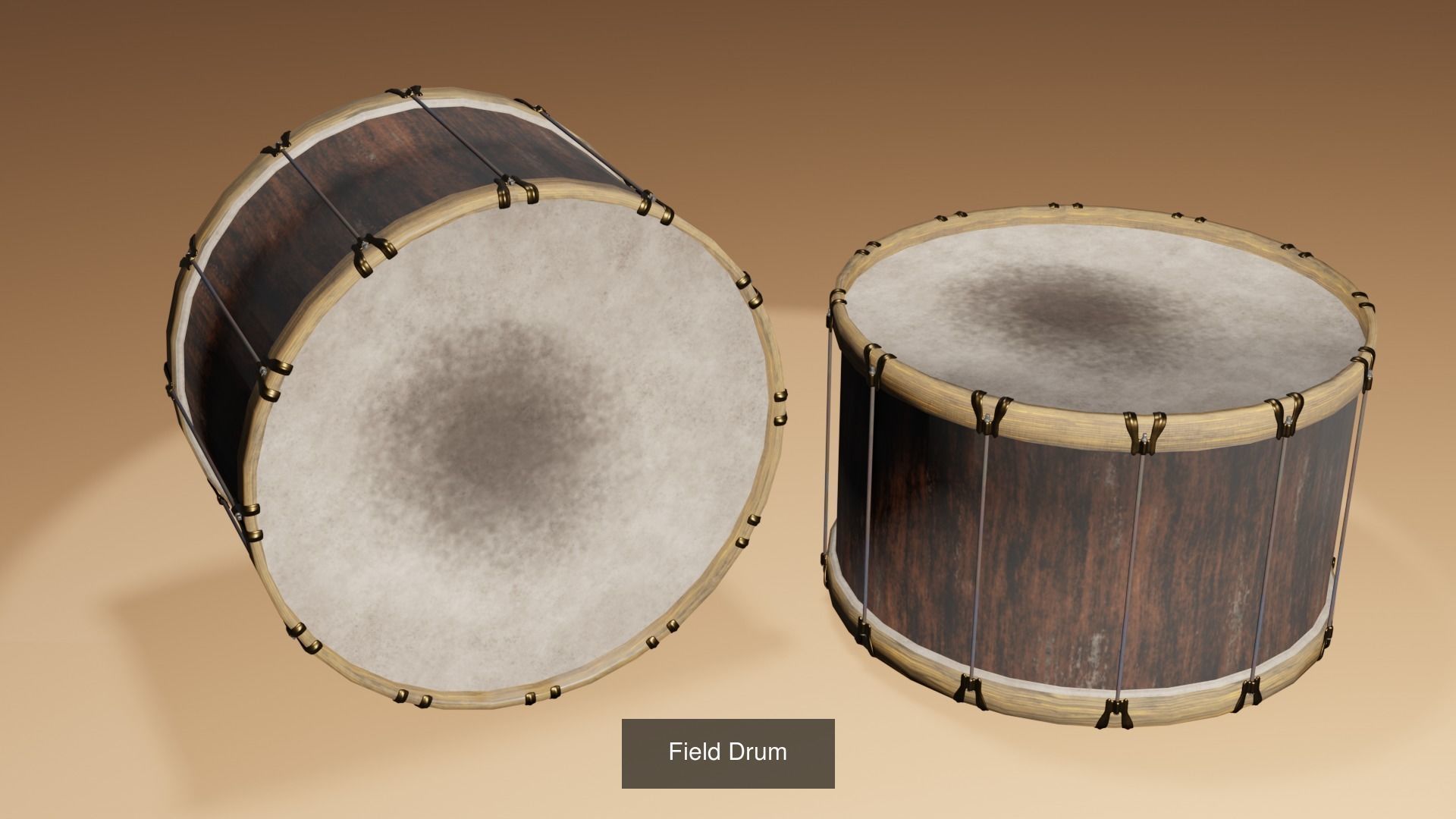 Ancient and ethnic drums 3D Model Collection_3