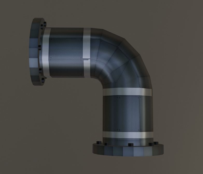 Pipe corner 3D model_1