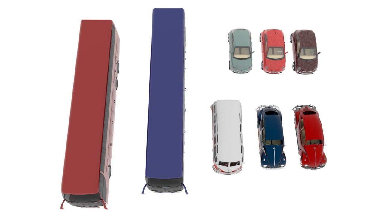 Vehicles pack Low-poly 3D model_5