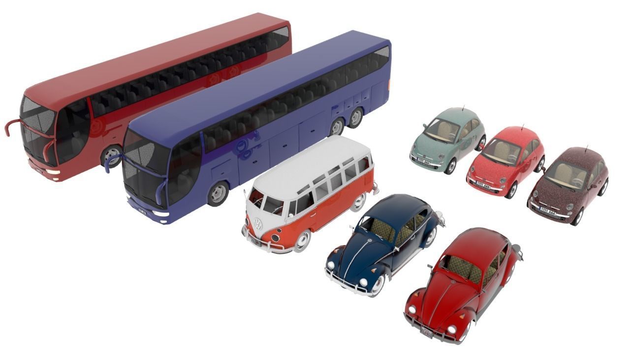 Vehicles pack Low-poly 3D model_6