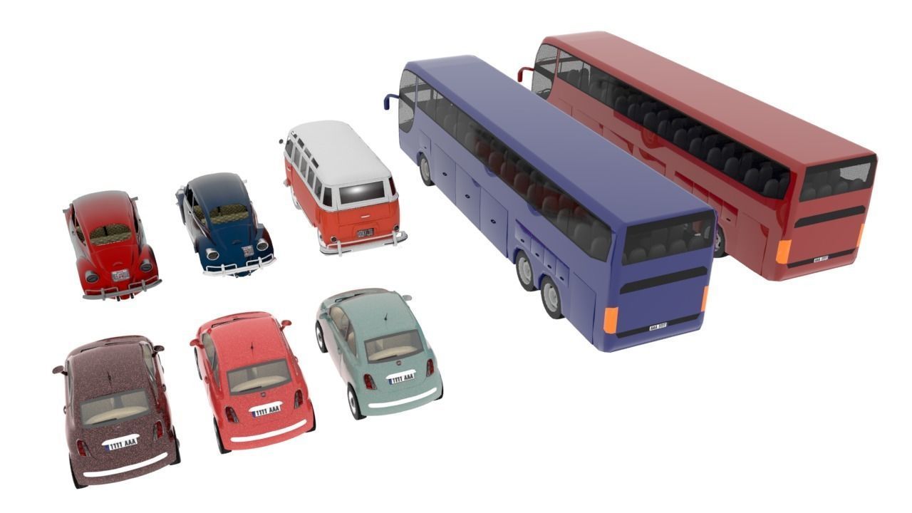 Vehicles pack Low-poly 3D model_3