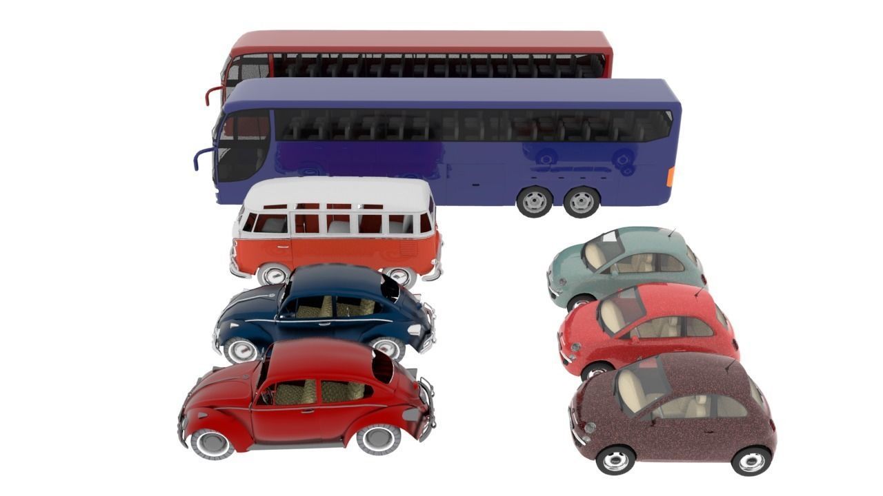 Vehicles pack Low-poly 3D model_1