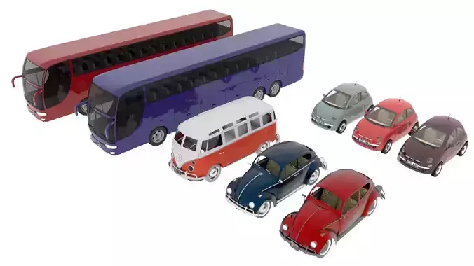 Vehicles pack Low-poly 3D model