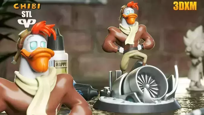 Marvel United Launchpad McQuack STL for 3D Printing ChibiSTL 