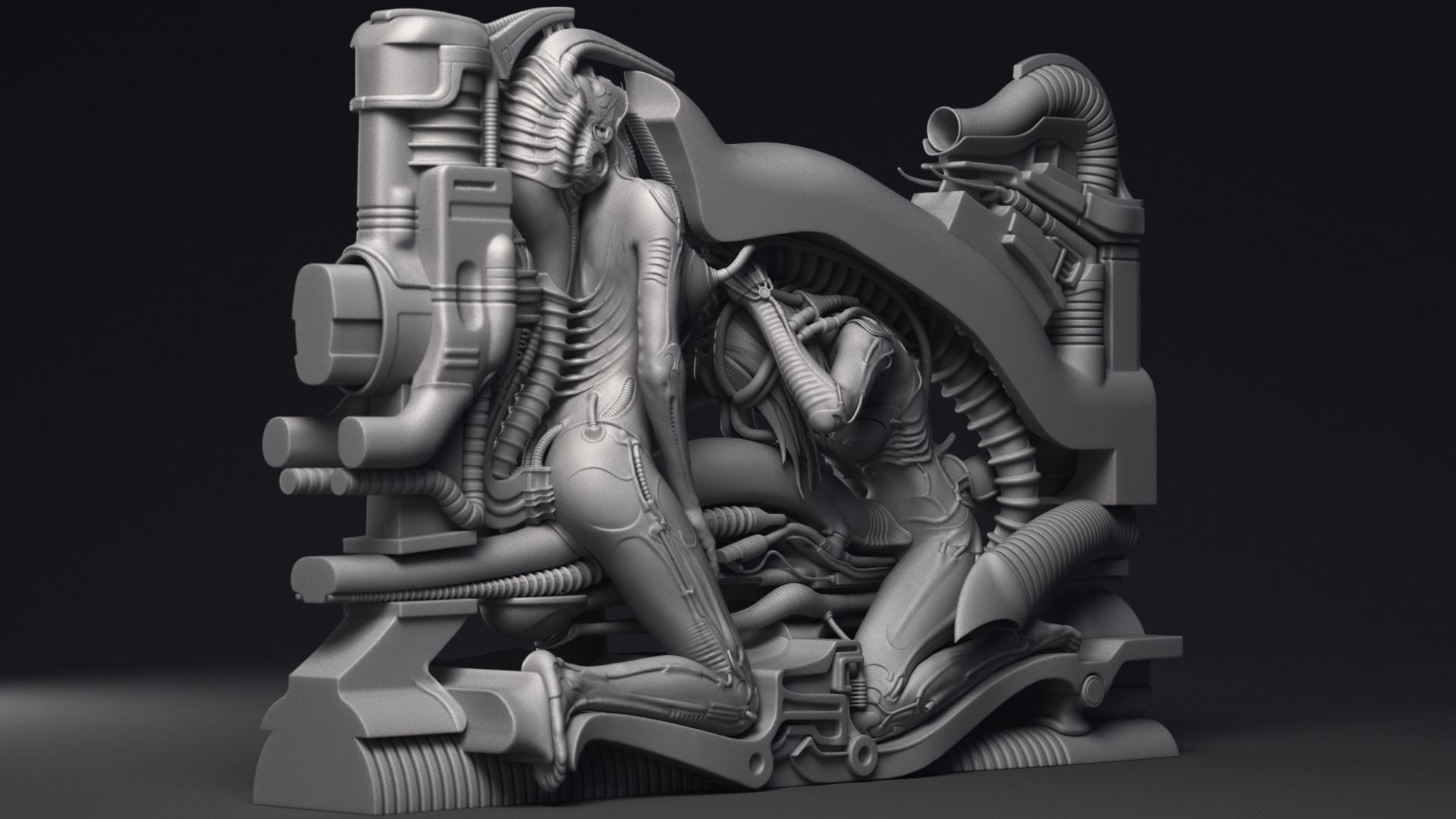 H R Giger Erotomechanics VII Sculpture Printable 3D Model 3D print model_22