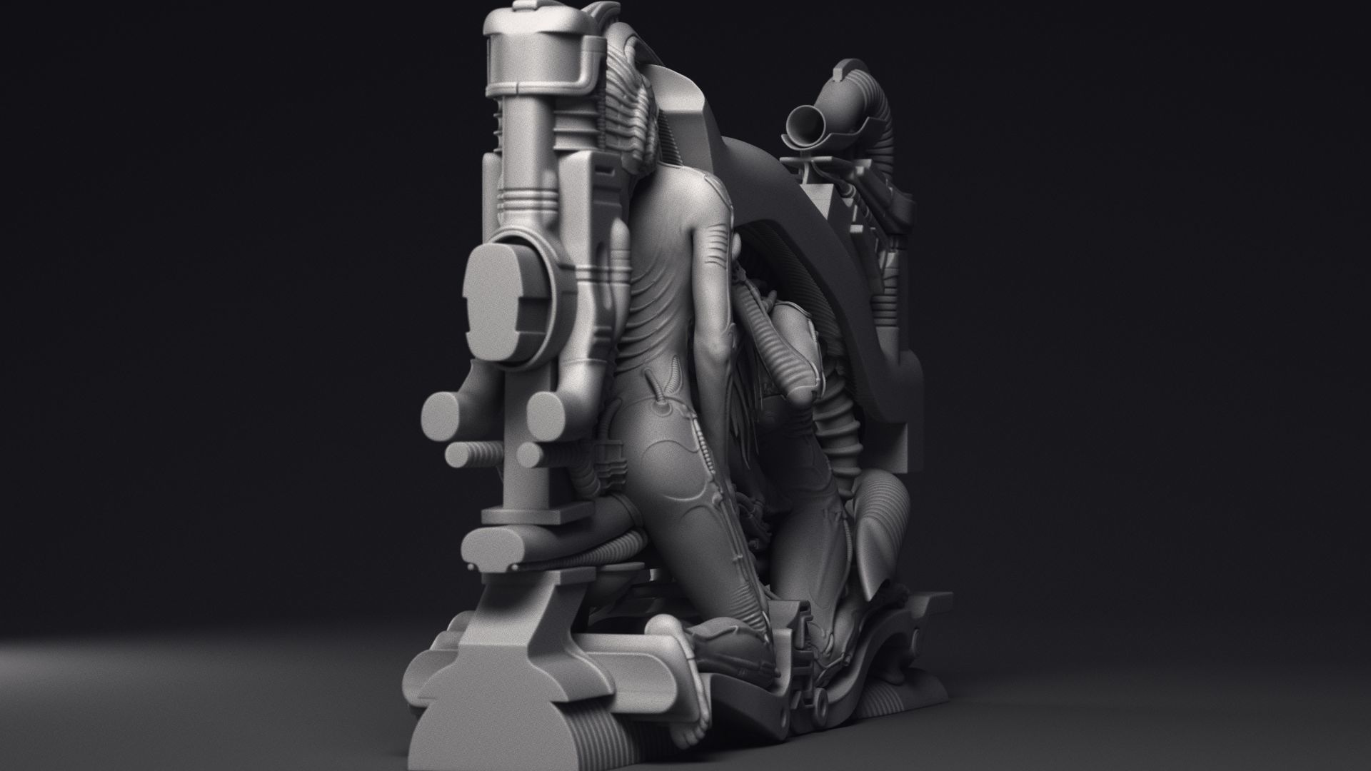 H R Giger Erotomechanics VII Sculpture Printable 3D Model 3D print model_23