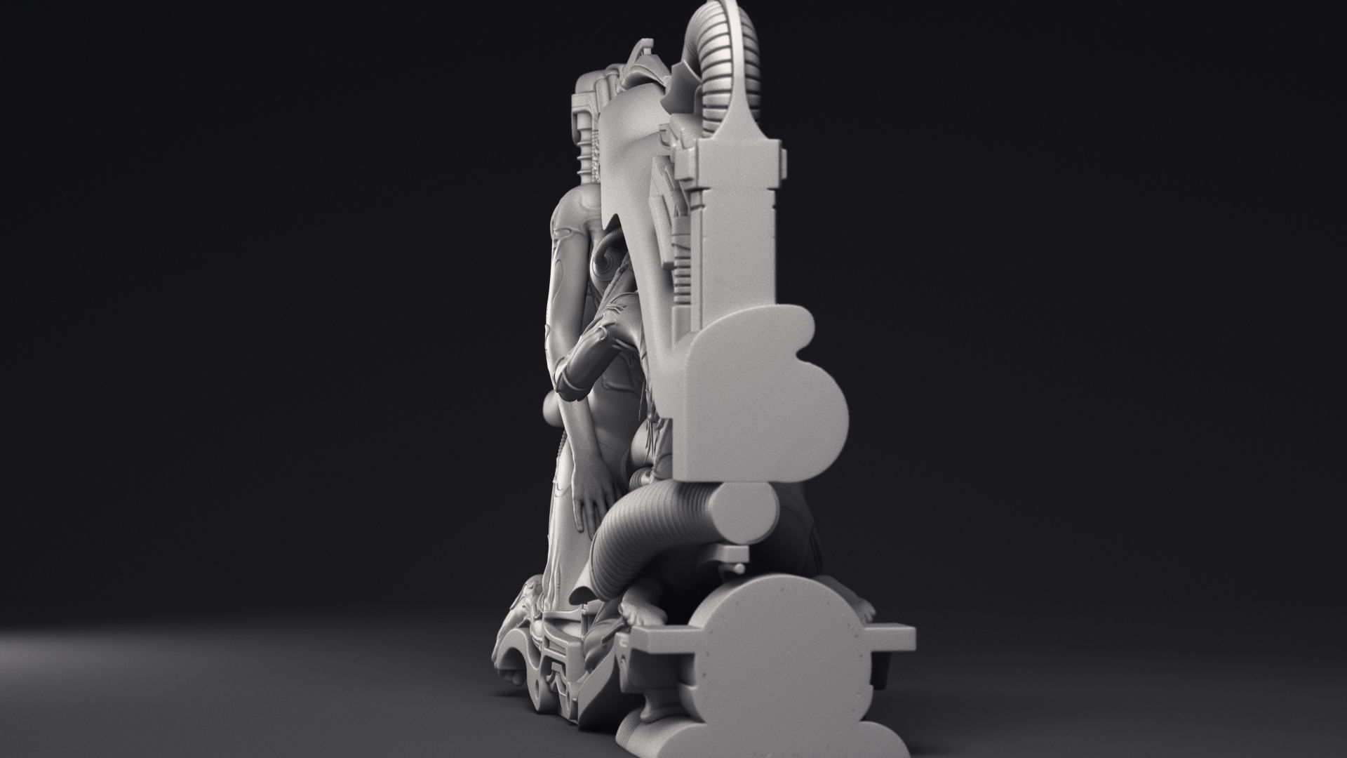 H R Giger Erotomechanics VII Sculpture Printable 3D Model 3D print model_17