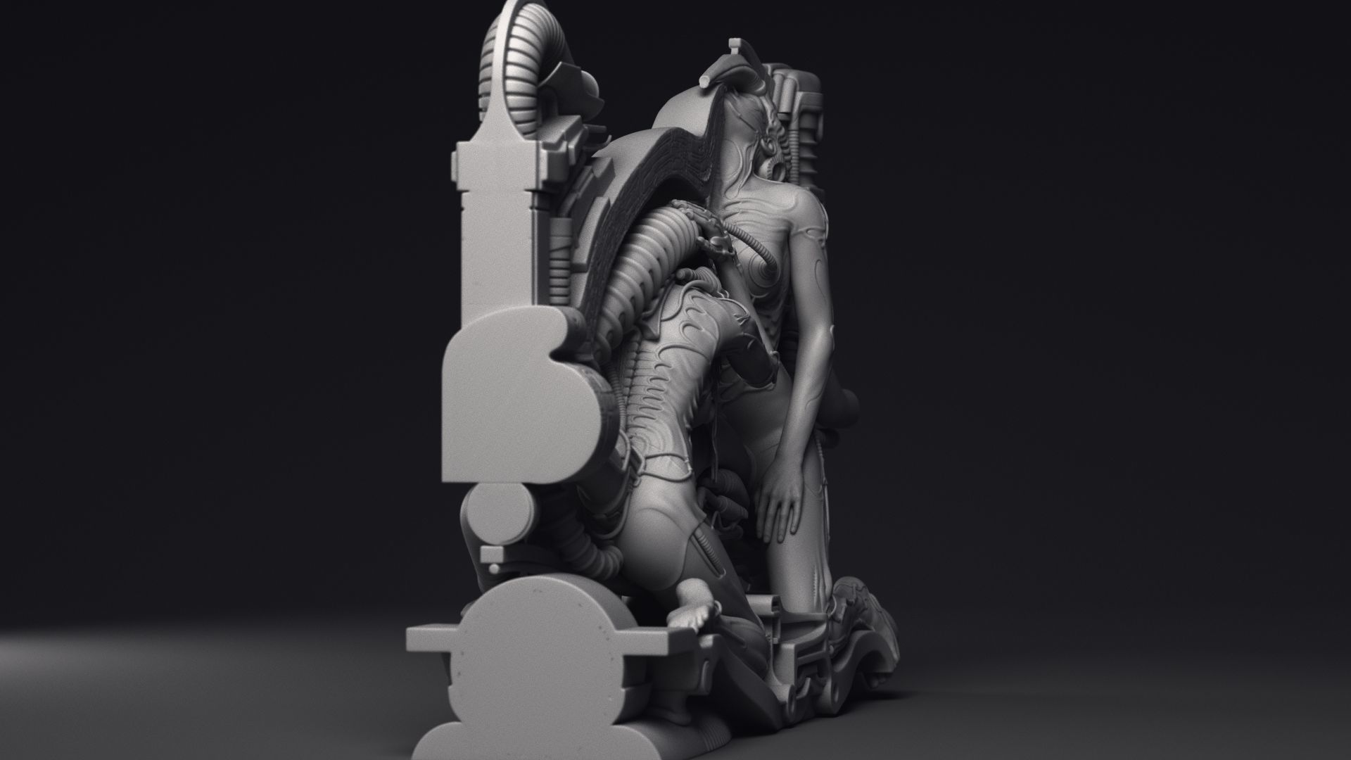 H R Giger Erotomechanics VII Sculpture Printable 3D Model 3D print model_16