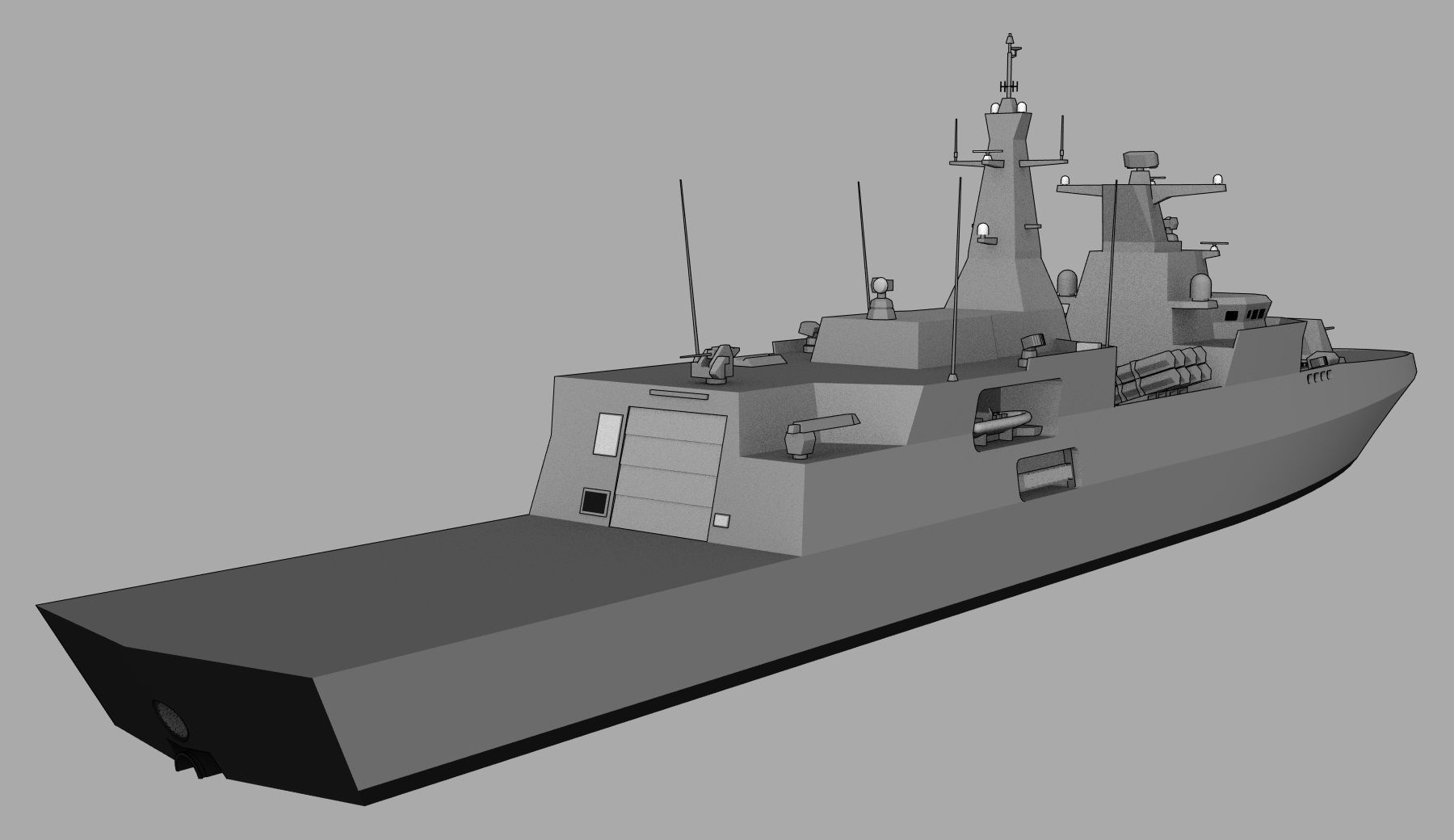 FFG MEKO A-200AN class Low-poly 3D model_3