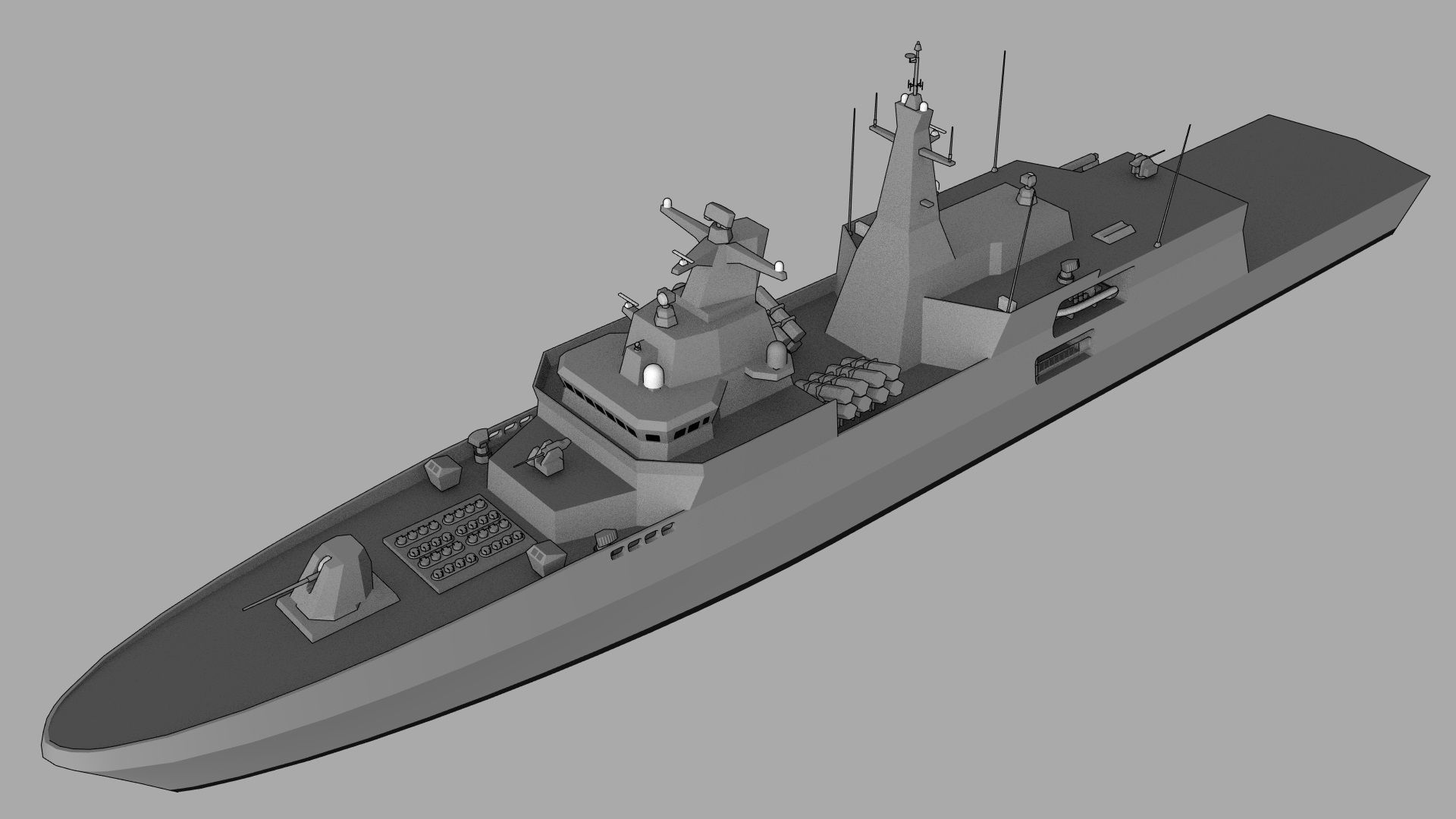 FFG MEKO A-200AN class Low-poly 3D model_6