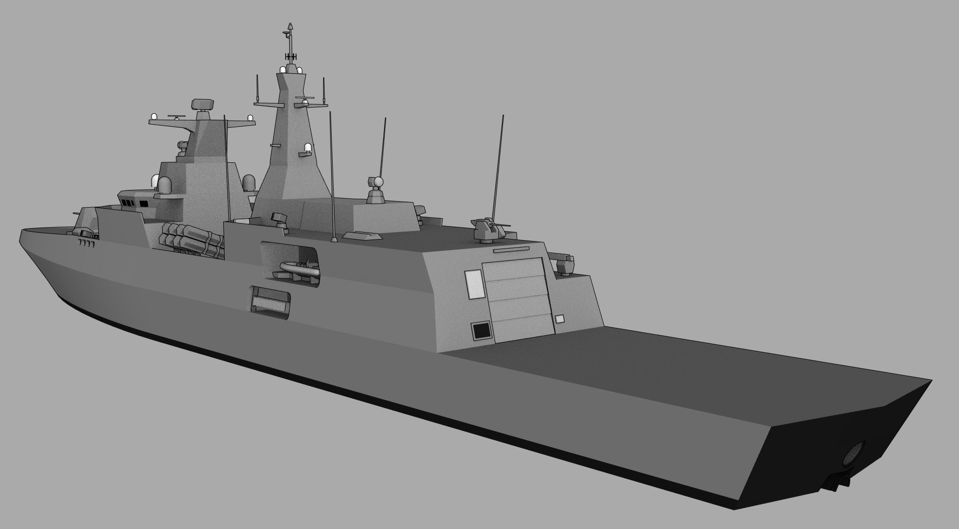 FFG MEKO A-200AN class Low-poly 3D model_4