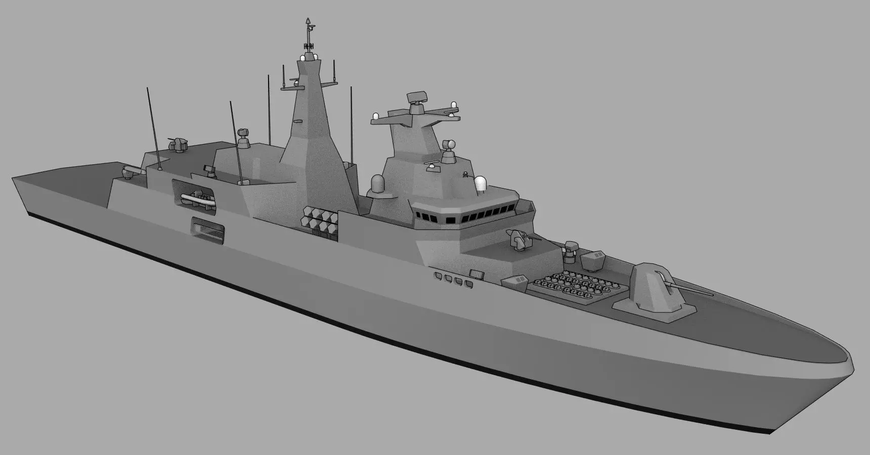FFG MEKO A-200AN class Low-poly 3D model_0
