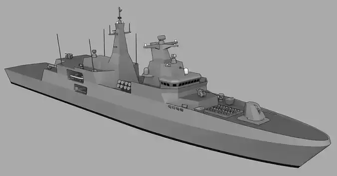 FFG MEKO A-200AN class Low-poly 3D model