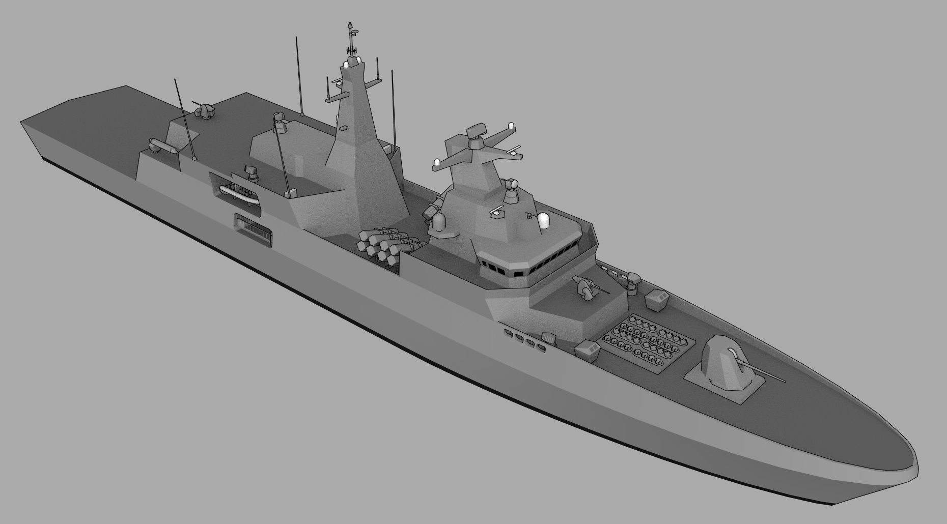 FFG MEKO A-200AN class Low-poly 3D model_1