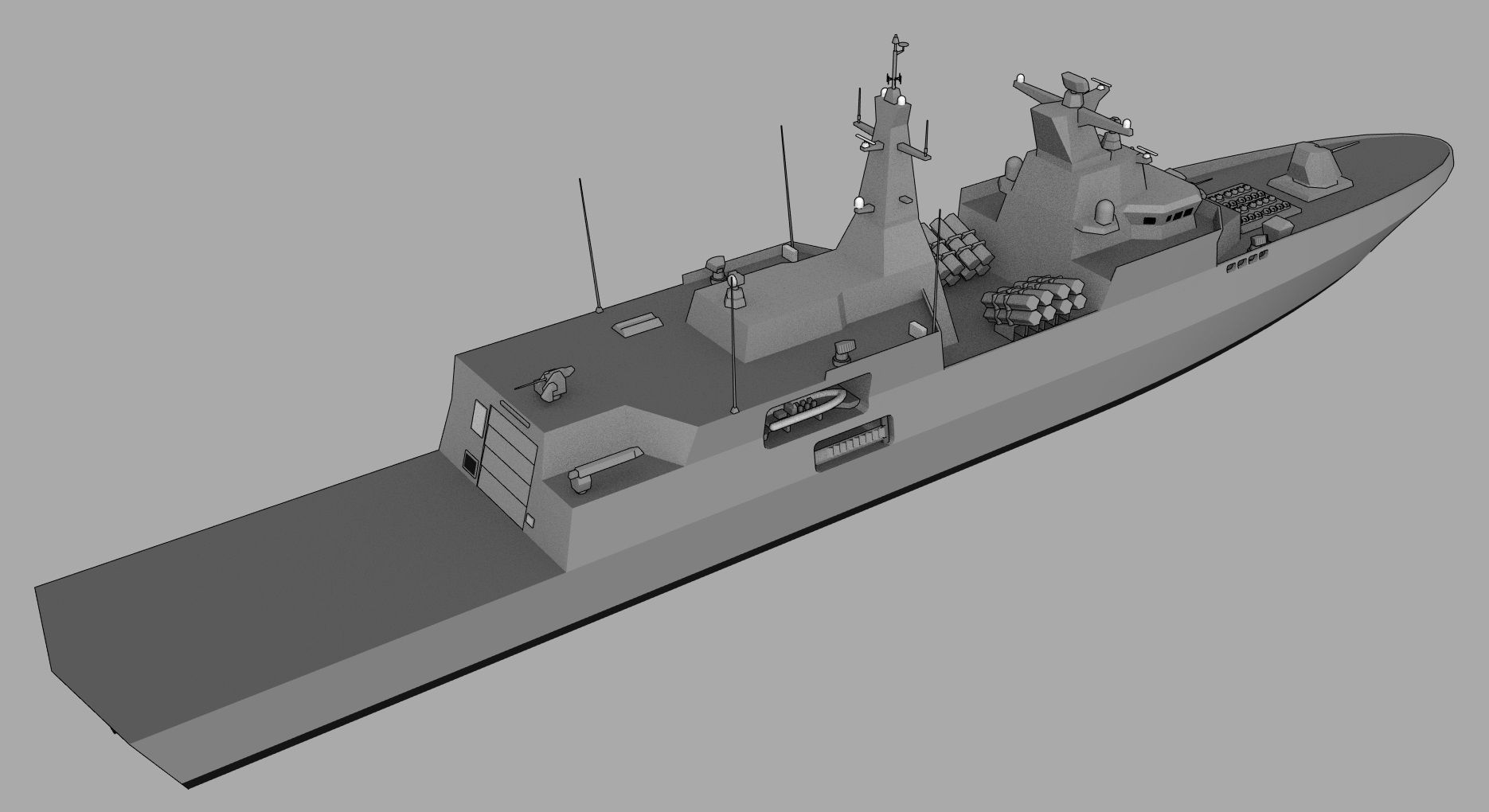 FFG MEKO A-200AN class Low-poly 3D model_2